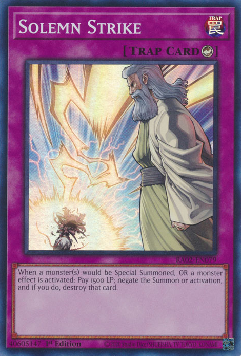 Solemn Strike DUDE-EN055 Ultra Ultra Rare Yu-Gi-Oh Duel Devastator in Art