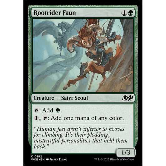 Rootrider Faun, common, 182, Magic the Gathering, Wilds of Eldraine