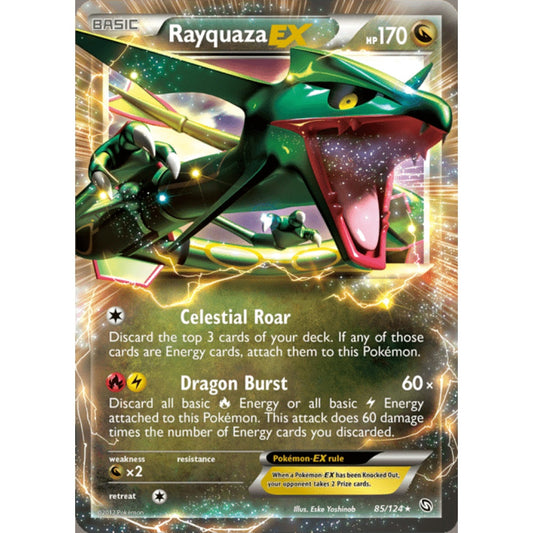 Rayquaza-EX Double Rare 85/124 Pokemon Card Game Dragons Exalted