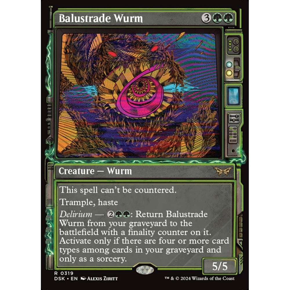 Balustrade Wurm, 319, rare, Magic: The Gathering, Duskmourn: House of Horror