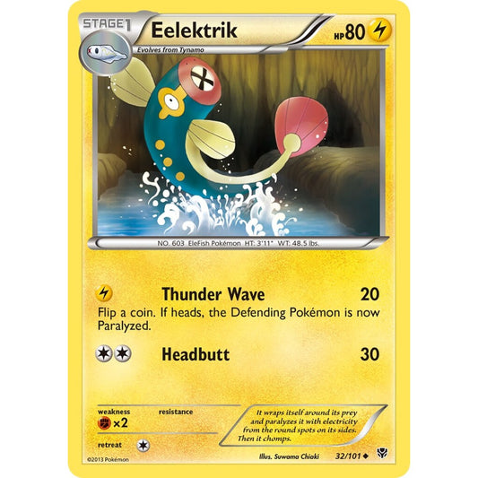 Eelektrik Uncommon 32/101 Pokemon Card Game Plasma Blast