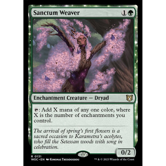 Sanctum Weaver, rare, 131, Magic the Gathering, Wilds of Eldraine Commander
