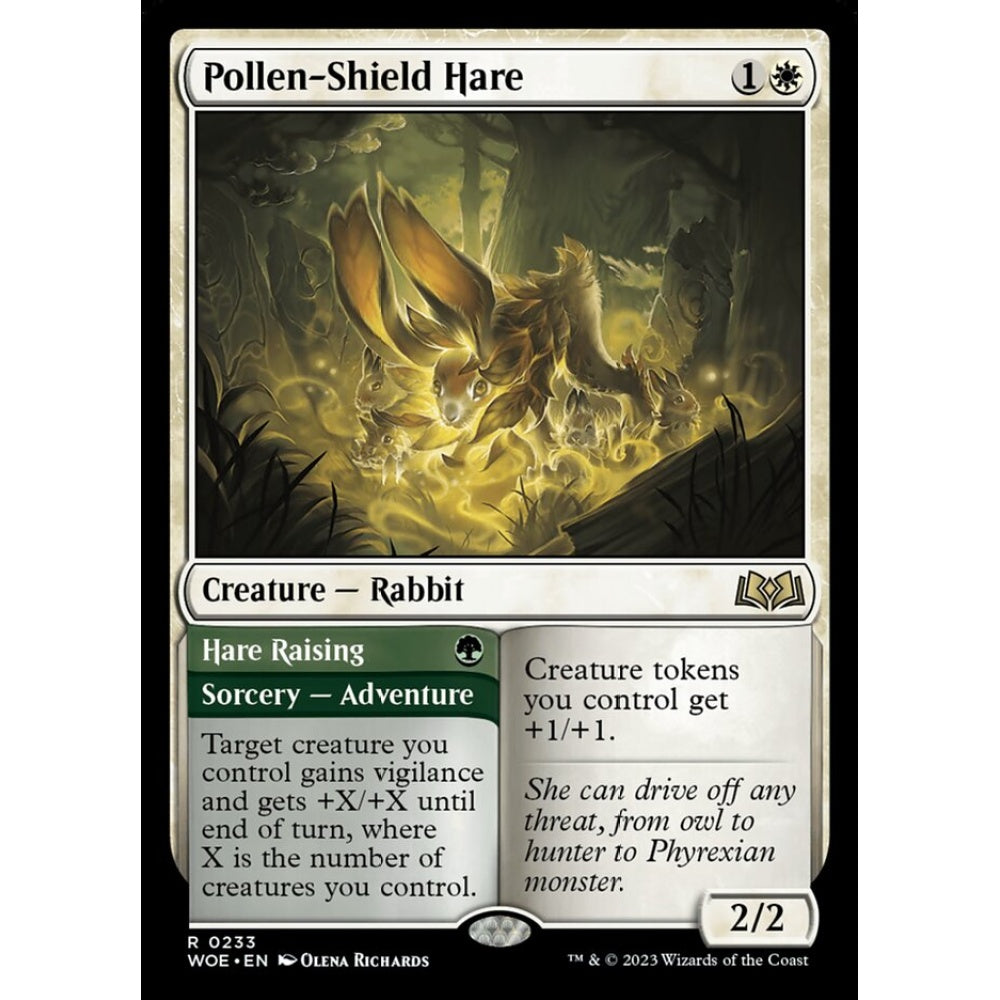 Pollen-Shield Hare // Hare Raising, rare, 233, Magic the Gathering, Wilds of Eldraine