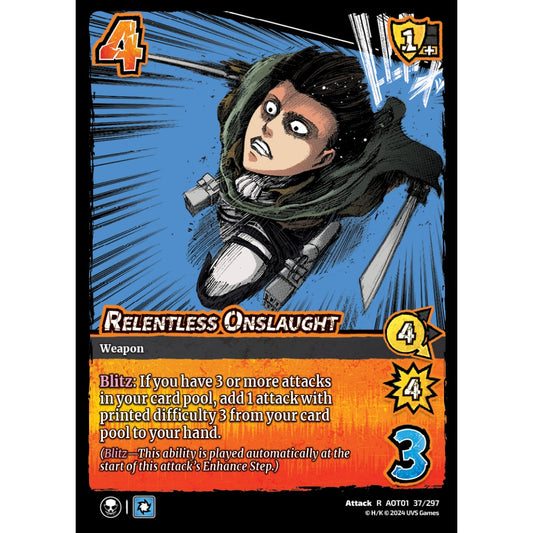 Relentless Onslaught, 37/297, R, UniVersus, Attack on Titan: Battle for Humanity
