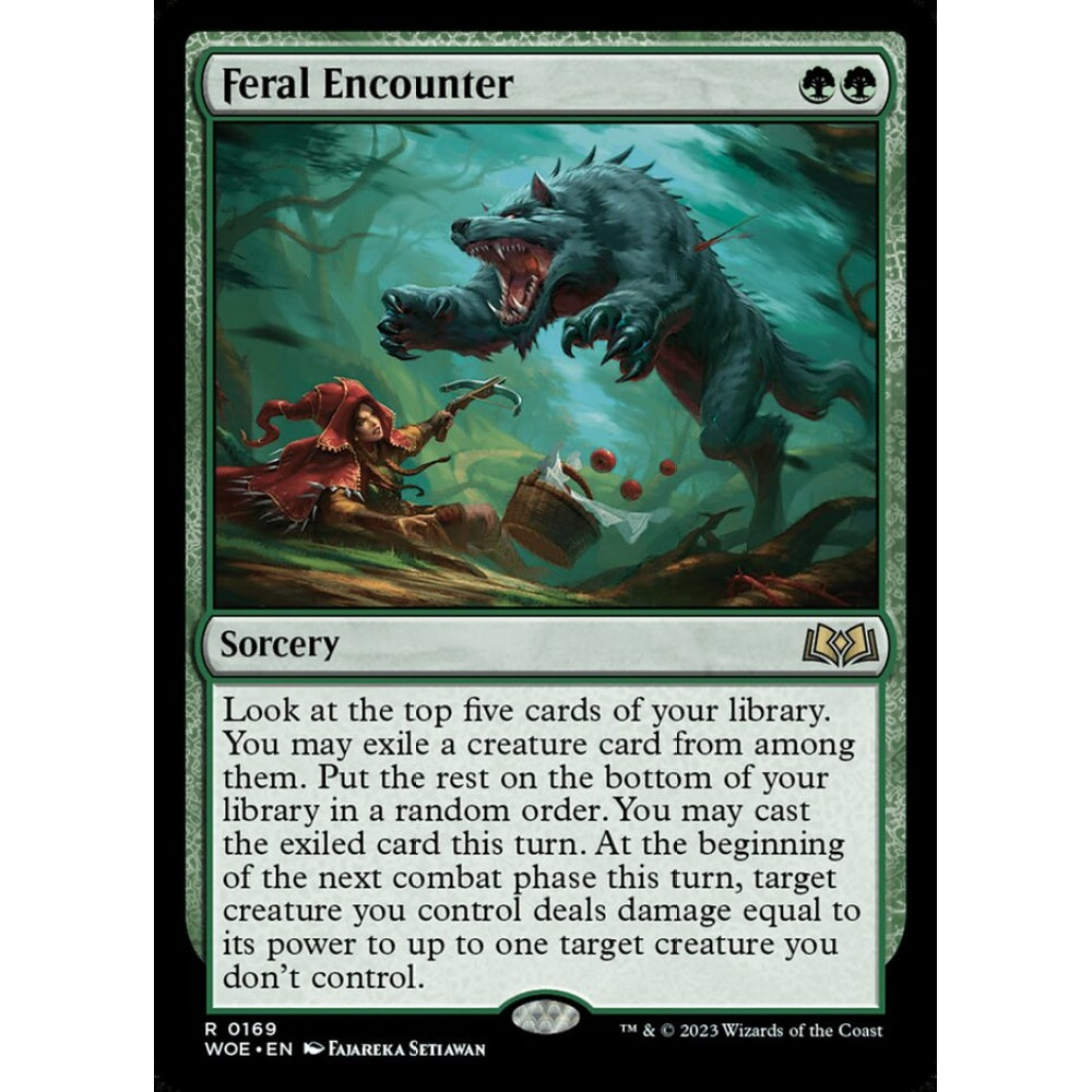 Feral Encounter, rare, 169, Magic the Gathering, Wilds of Eldraine