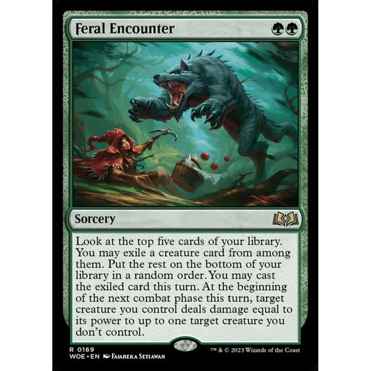 Feral Encounter, rare, 169, Magic the Gathering, Wilds of Eldraine