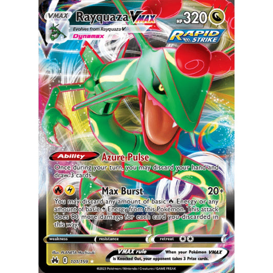 Rayquaza VMAX Ultra Rare 101/159 Pokemon Card Game Crown Zenith