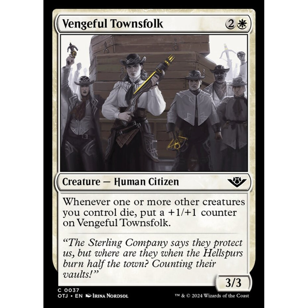 Vengeful Townsfolk, 37, common, Magic: The Gathering, Outlaws of Thunder Junction