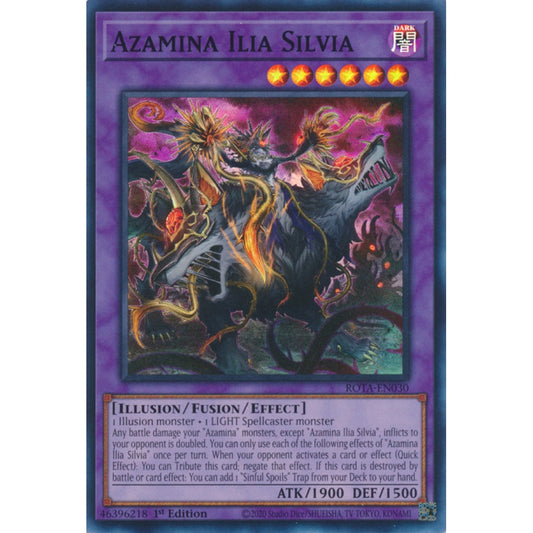 Azamina Ilia Silvia ROTA-EN030 Super Super Rare Yu-Gi-Oh Rage of the Abyss in Art