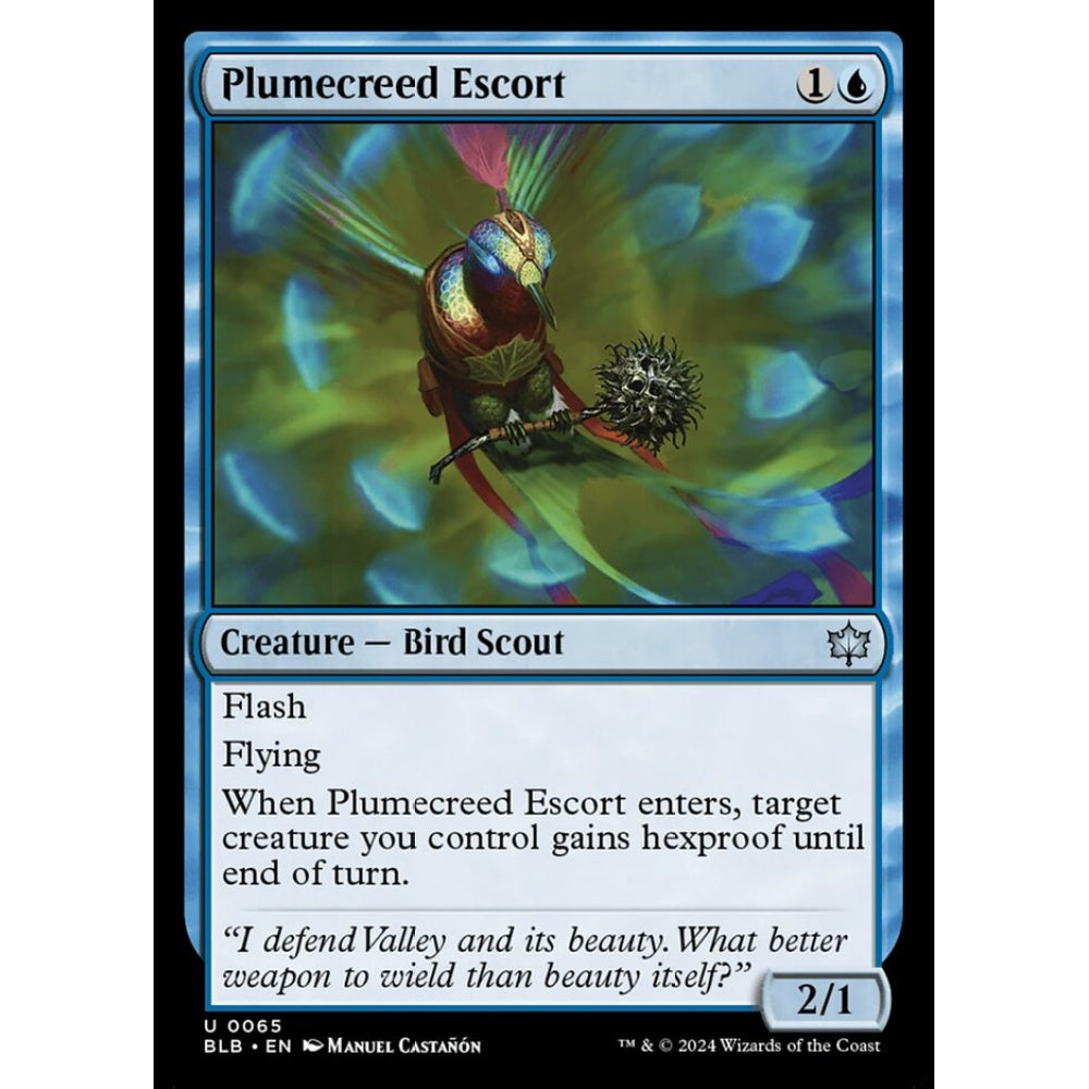 Plumecreed Escort, 65, uncommon, Magic: The Gathering, Bloomburrow