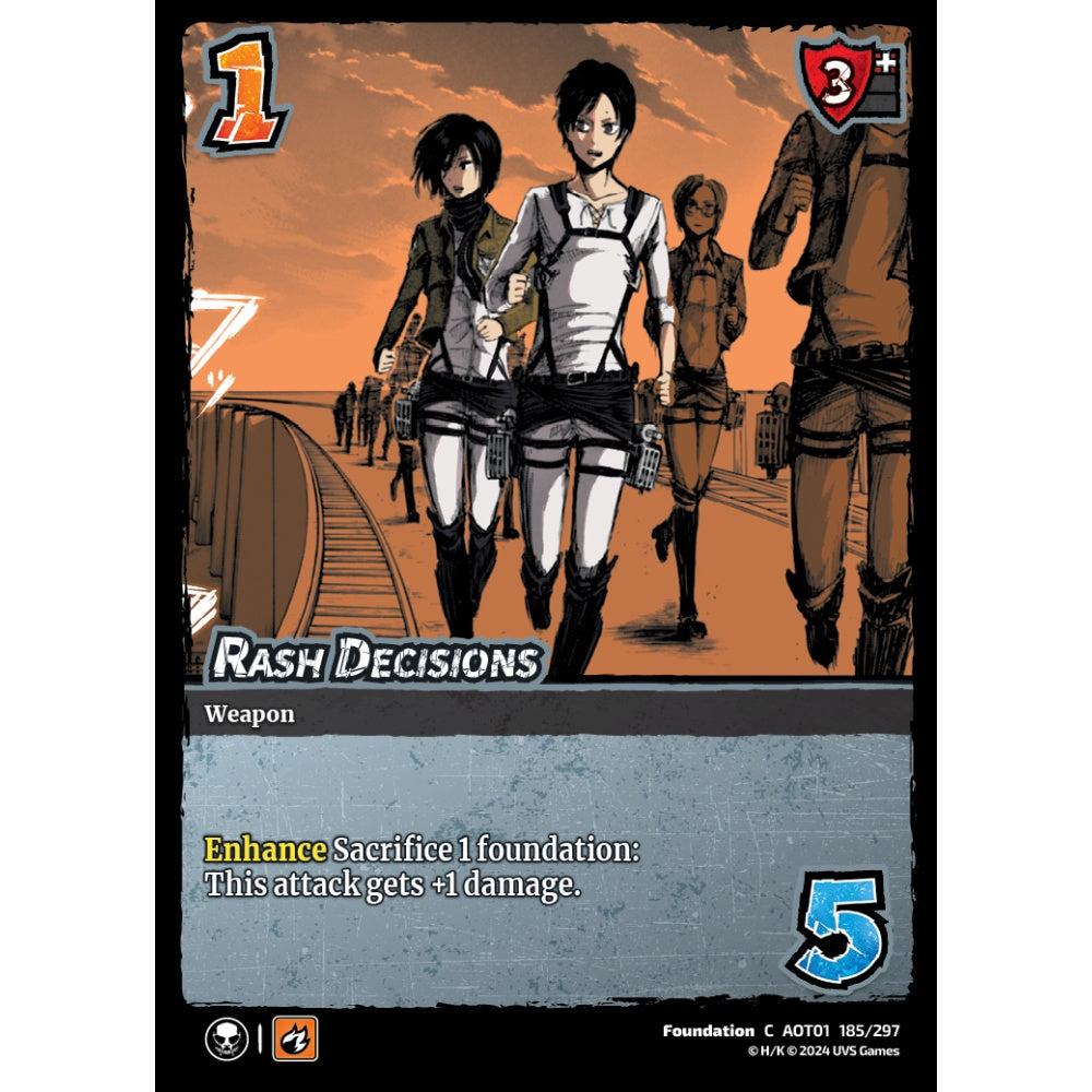 Rash Decisions, 185/297, C, UniVersus, Attack on Titan: Battle for Humanity