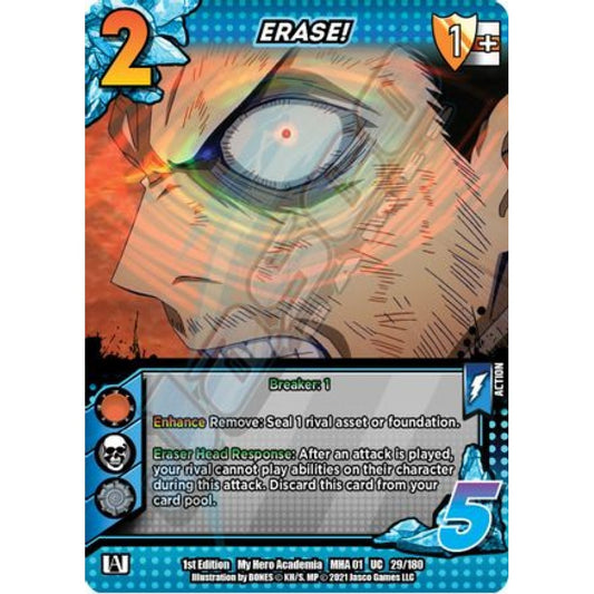 ERASE!, 29/180, UC, UniVersus, MHA01 My Hero Academia