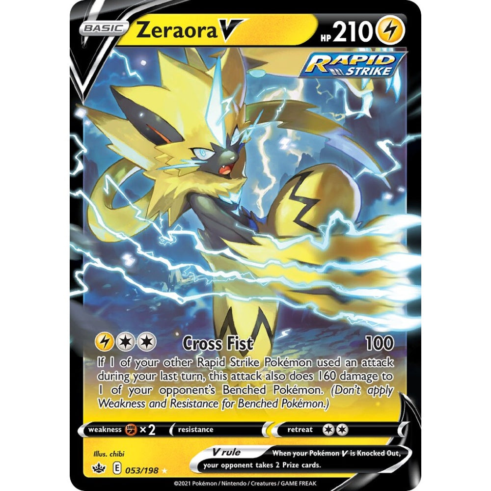 Zeraora V Holo Rare V 053/198 Pokemon Card Game Chilling Reign