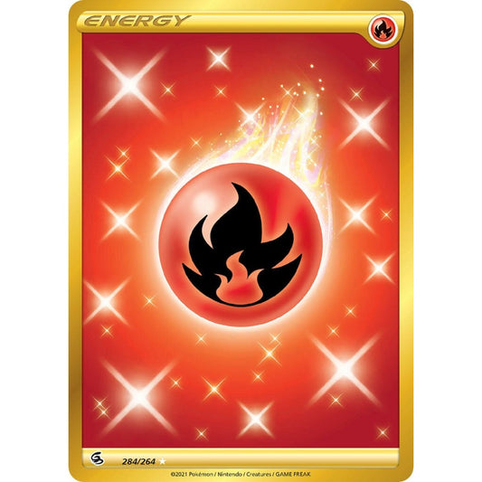 Fire Energy Rare Secret 284/264 Pokemon Card Game Fusion Strike