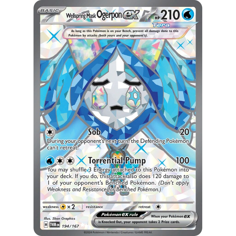 Wellspring Mask Ogerpon ex Ultra Rare 194/167 Pokemon Card Game Twilight Masquerade