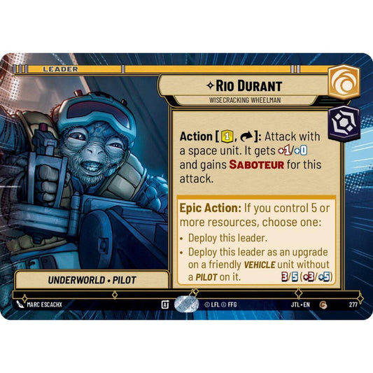 Rio Durant, C, JTL 277) Hyperspace, Star Wars Unlimited