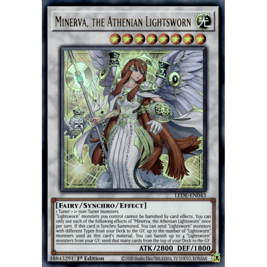 Minerva, the Athenian Lightsworn MP25-EN069 Prismatic Prismatic Secret Rare Yu-Gi-Oh 2025 Mega-Pack Tin in Art