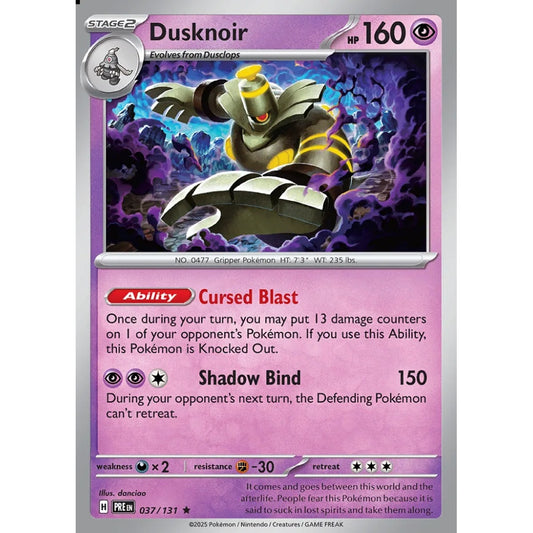 Dusknoir Rare 037/131 Pokemon Card Game Prismatic Evolutions
