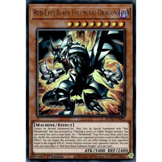 Red-Eyes Black Fullmetal Dragon ROTA-EN005 Ultra Ultra Rare Yu-Gi-Oh Rage of the Abyss in Art