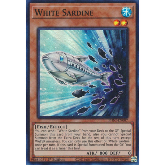 White Sardine PHNI-EN007 Super Super Rare Yu-Gi-Oh Phantom Nightmare in Art