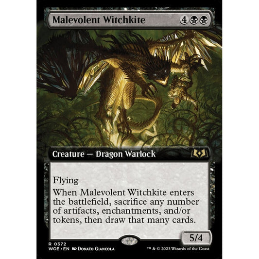 Malevolent Witchkite, rare, 372, Magic the Gathering, Wilds of Eldraine