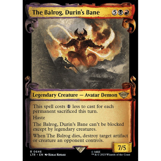 The Balrog, Durin's Bane, rare, 646, Magic the Gathering, The Lord of the Rings: Tales of Middle-earth