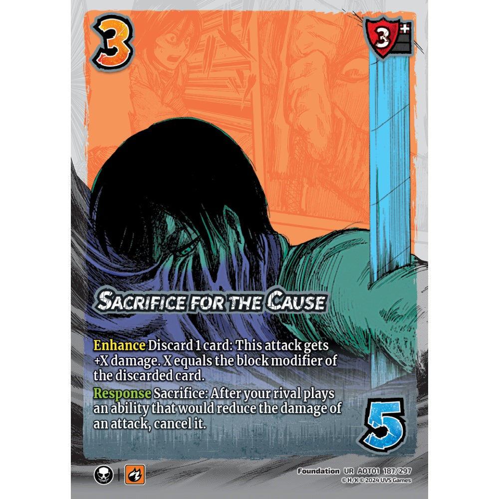 Sacrifice for the Cause, 187/297, UR, UniVersus, Attack on Titan: Battle for Humanity