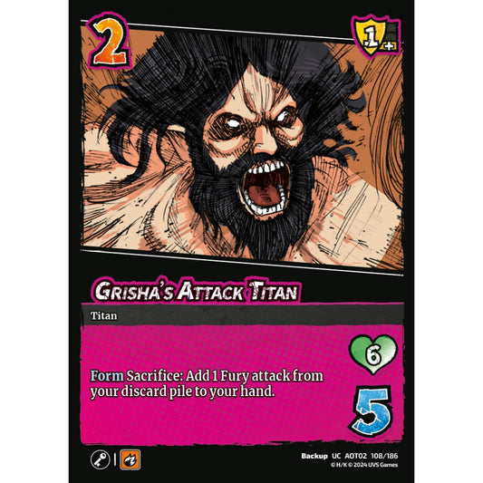 Grisha's Attack Titan, 108/186, AOT02, Universus, Attack on Titan: Origins of Power, Backup, UC