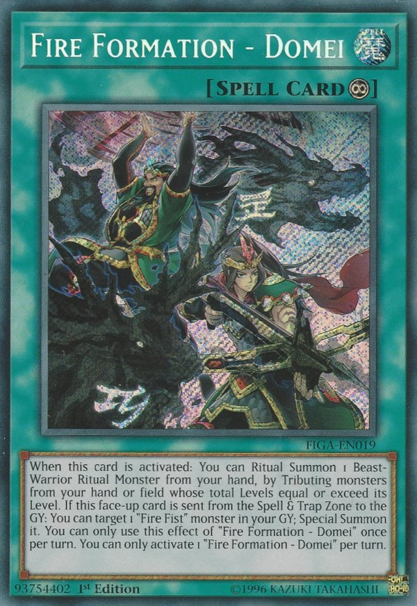 Fire Formation - Domei FIGA-EN019 Secret Secret Rare Yu-Gi-Oh Fists of the Gadgets in Art