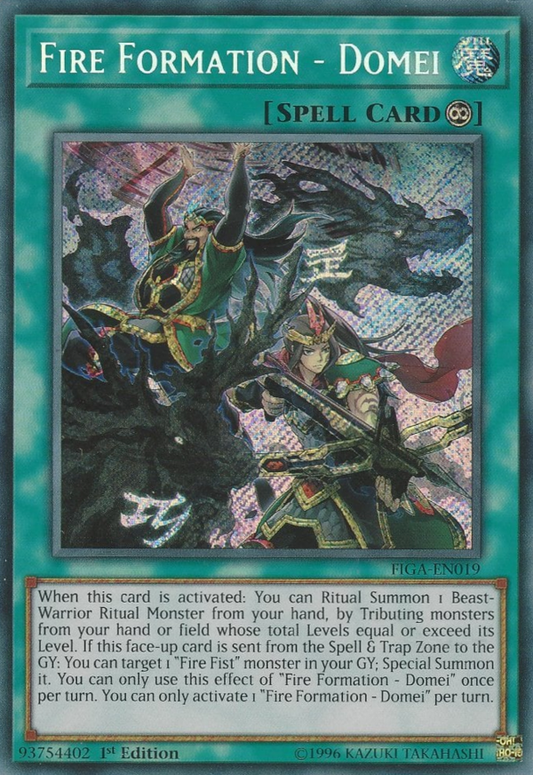 Fire Formation - Domei FIGA-EN019 Secret Secret Rare Yu-Gi-Oh Fists of the Gadgets in Art