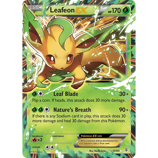 Leafeon-EX Rare Holo EX 10/83 Pokemon Card Game Generations