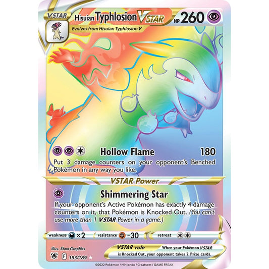 Hisuian Typhlosion VSTAR Rare Rainbow 193/189 Pokemon Card Game Astral Radiance
