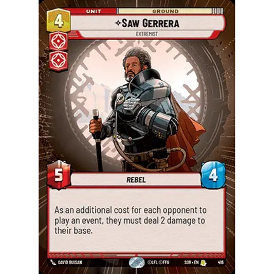 Saw Gerrera, 416, R, Star Wars Unlimited, Sparks Of Rebellion