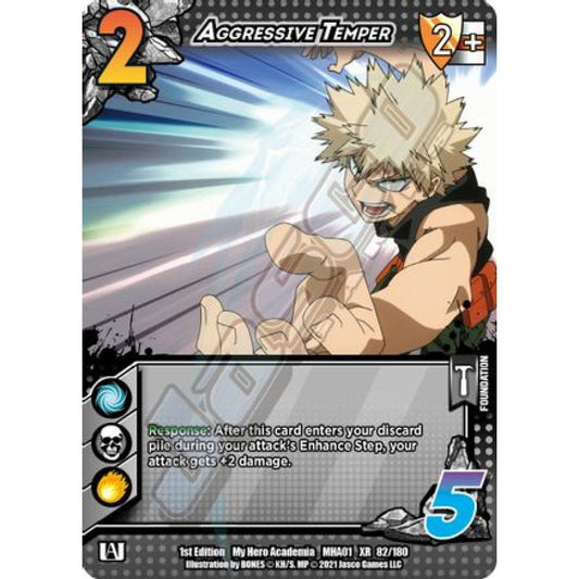 Aggressive Temper, 82/180, XR, UniVersus, MHA01 My Hero Academia