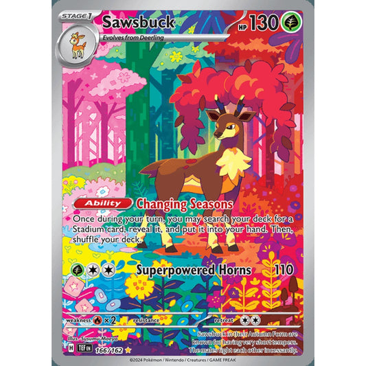 Sawsbuck Illustration Rare 166/162 Pokemon Card Game Temporal Forces