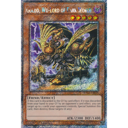 Goldd, Wu-Lord of Dark World RA03-EN159 Platinum Platinum Secret Rare Yu-Gi-Oh Quarter Century Bonanza in Art