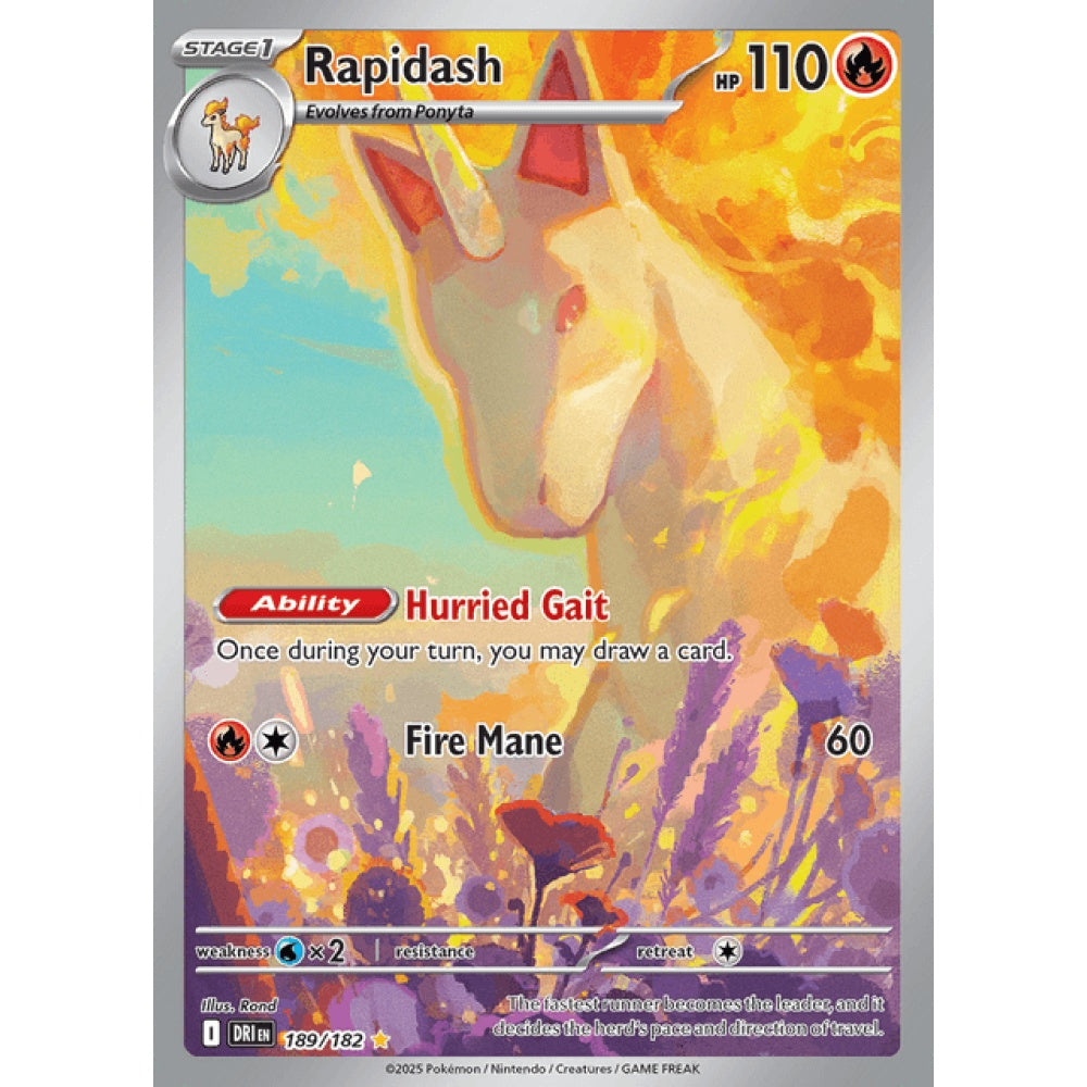 Rapidash Illustration Rare 189/182 Pokemon Card Game Destined Rivals