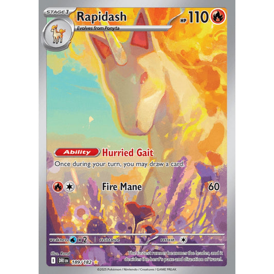 Rapidash Illustration Rare 189/182 Pokemon Card Game Destined Rivals
