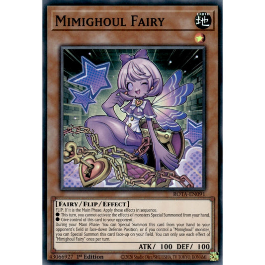 Mimighoul Fairy ROTA-EN091 Super Super Rare Yu-Gi-Oh Rage of the Abyss in Art