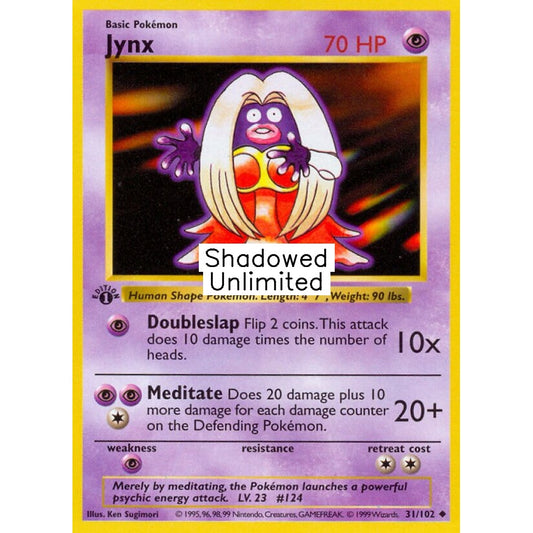 Jynx Uncommon 31/102 Pokemon Card Game Base Set