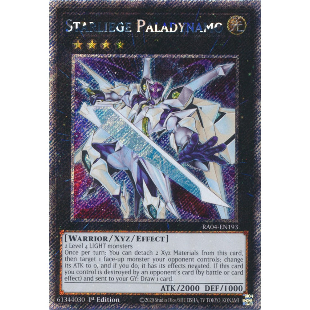 Starliege Paladynamo RA04-EN193 Platinum Platinum Secret Rare Yu-Gi-Oh Quarter Century Stampede in Art