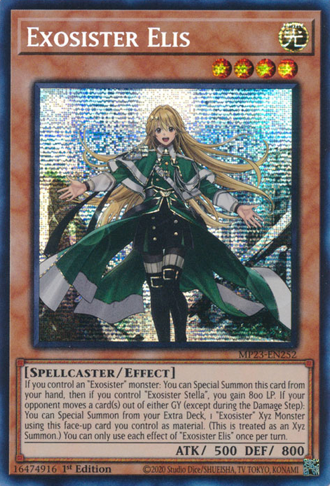 Exosister Elis MP23-EN252 Prismatic Prismatic Secret Rare Yu-Gi-Oh 25th Anniversary Tin: Dueling Heroes Mega Pack in Art