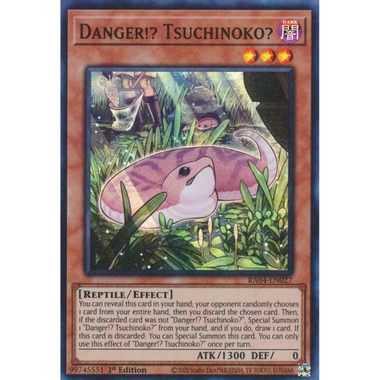 Danger!? Tsuchinoko? RA04-EN027 Secret Secret Rare Yu-Gi-Oh Quarter Century Stampede in Art