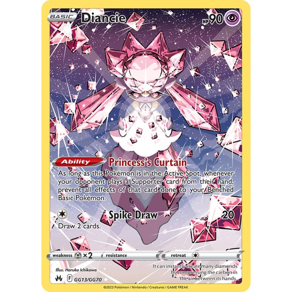 Diancie Rare Holo GG13/GG70 Pokemon Card Game Crown Zenith