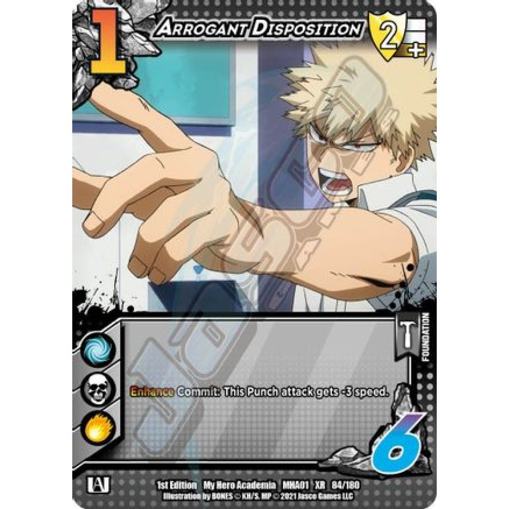 Arrogant Disposition, 84/180, XR, UniVersus, MHA01 My Hero Academia