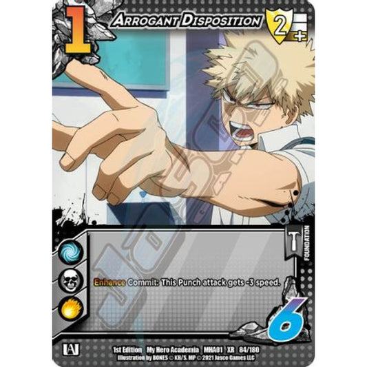 Arrogant Disposition, 84/180, XR, UniVersus, MHA01 My Hero Academia
