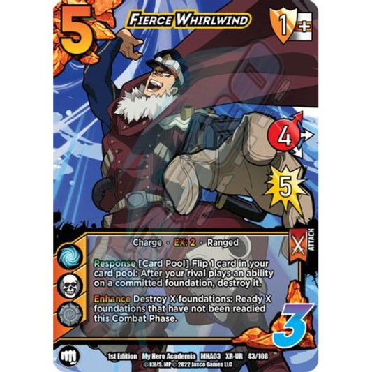 Fierce Whirlwind, 43/108, XR-UR, UniVersus, MHA03 Heroes Clash
