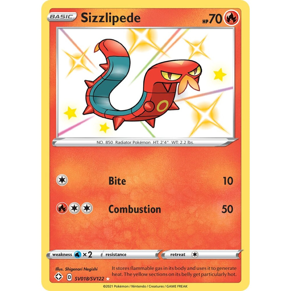 Sizzlipede Rare Shiny SV018/SV122 Pokemon Card Game Shining Fates