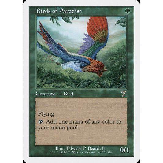 Birds of Paradise rare 231 Magic the Gathering Seventh Edition Spanish