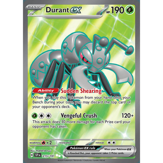 Durant ex Full Art 215/191 Pokemon Card Game Surging Sparks